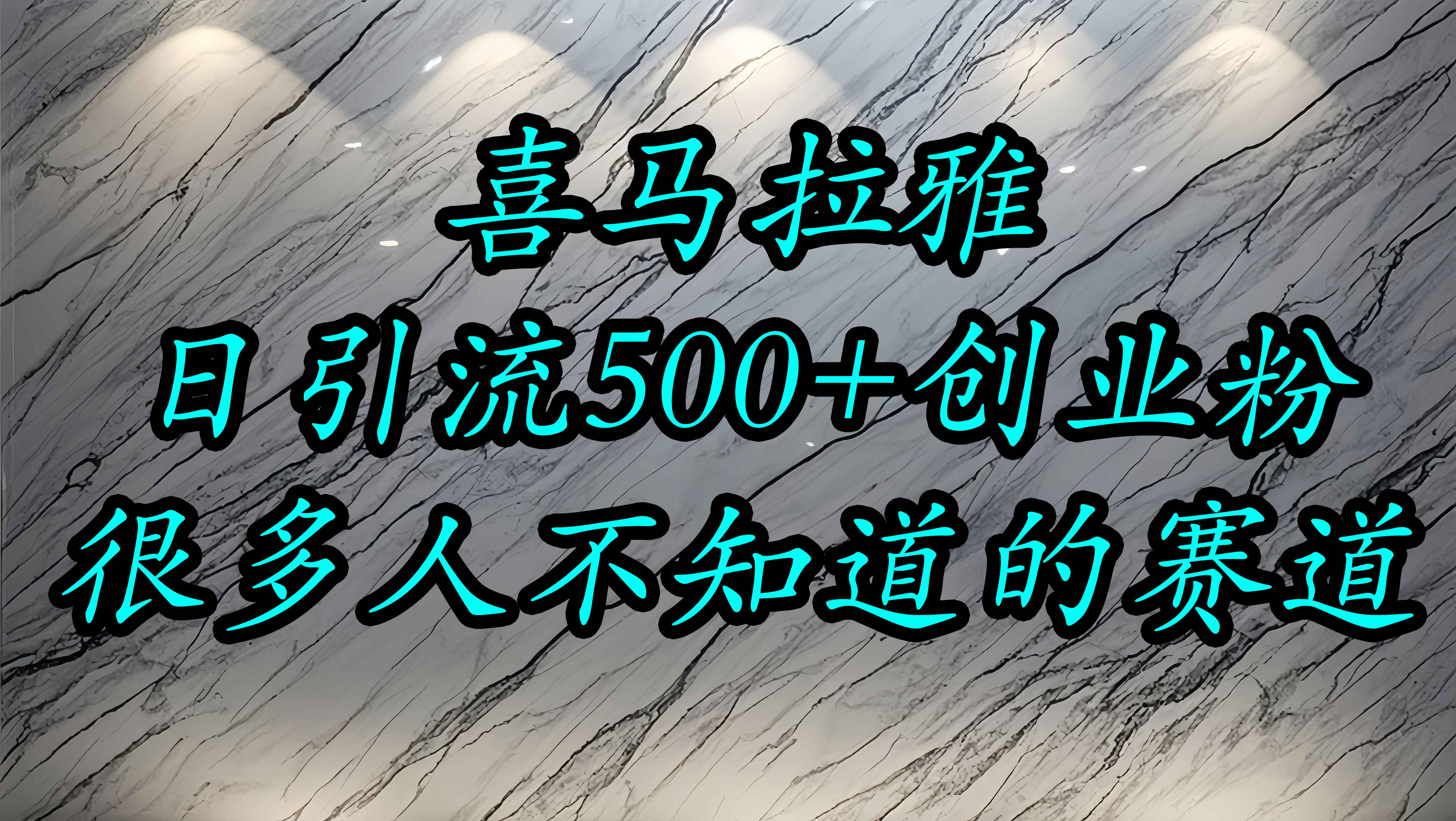 喜马拉雅,小而精的流量赛道,日进500+精准创业粉。