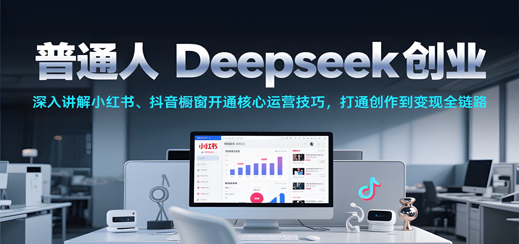 普通人Deepseek创业，小红书、抖音橱窗开通核心运营技巧，打通创作到变现全链路