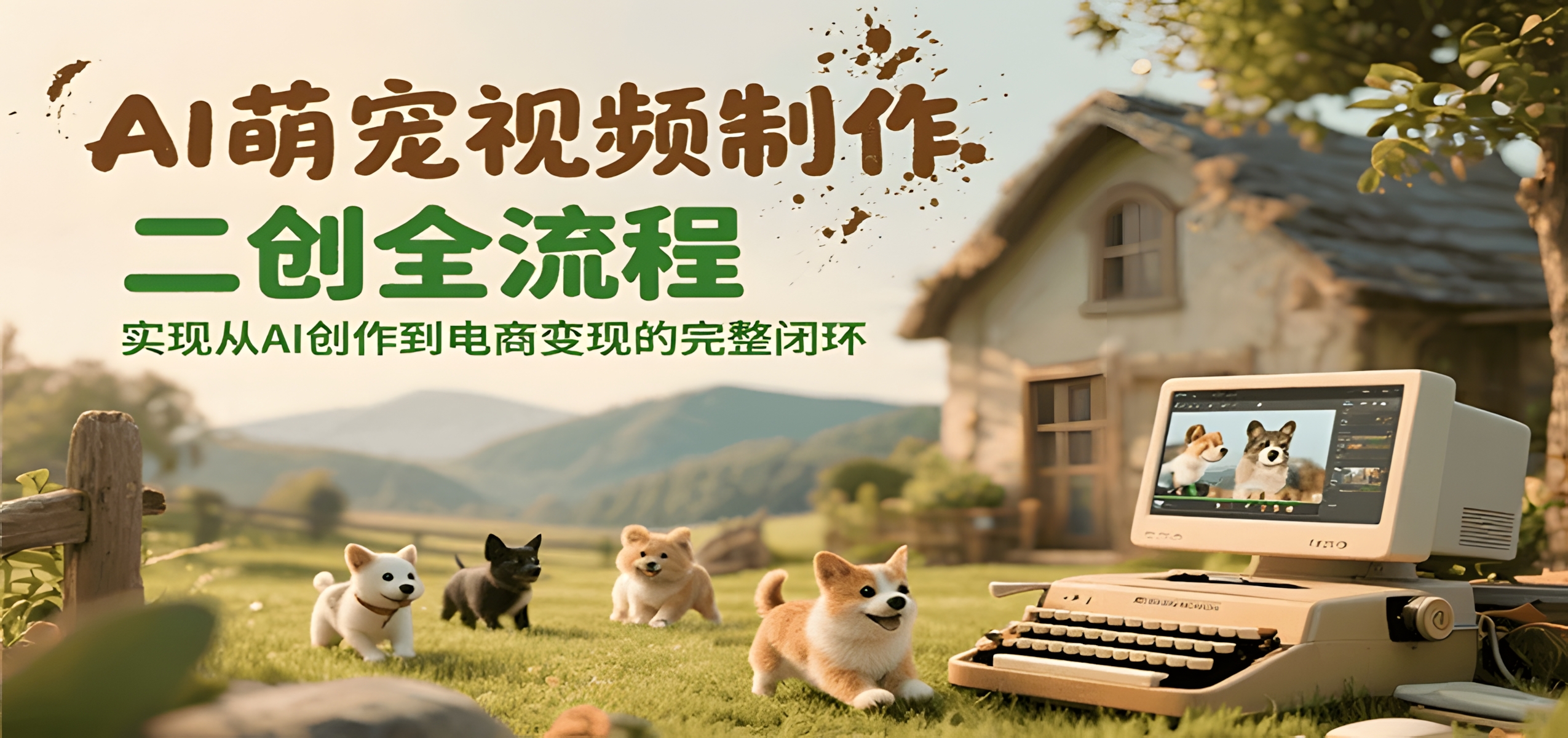 AI萌宠视频制作二创全流程,实现从AI创作到电商变现的完整闭环