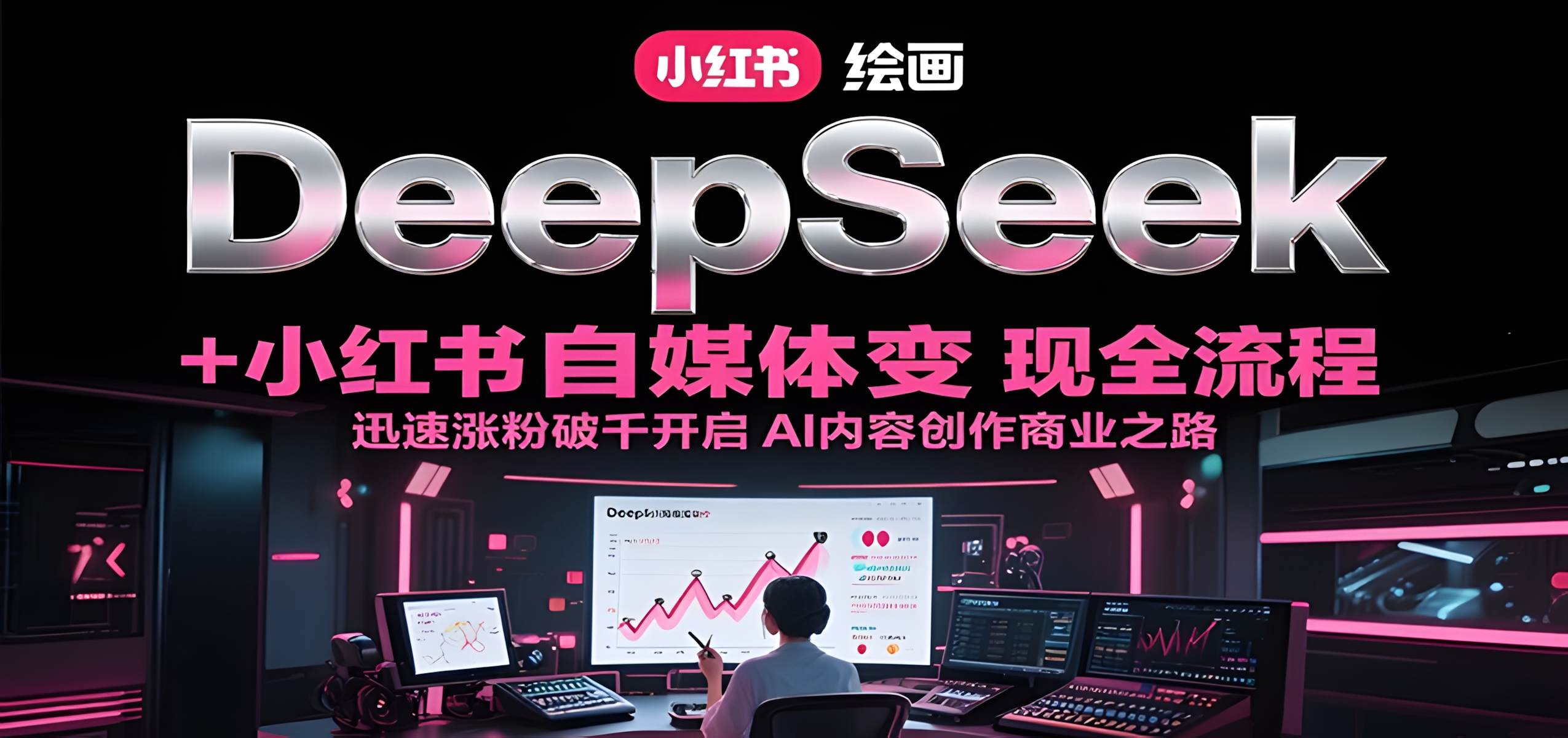 DeepSeek绘画+小红书自媒体变现全流程,迅速涨粉破千开启AI内容创作商业之路