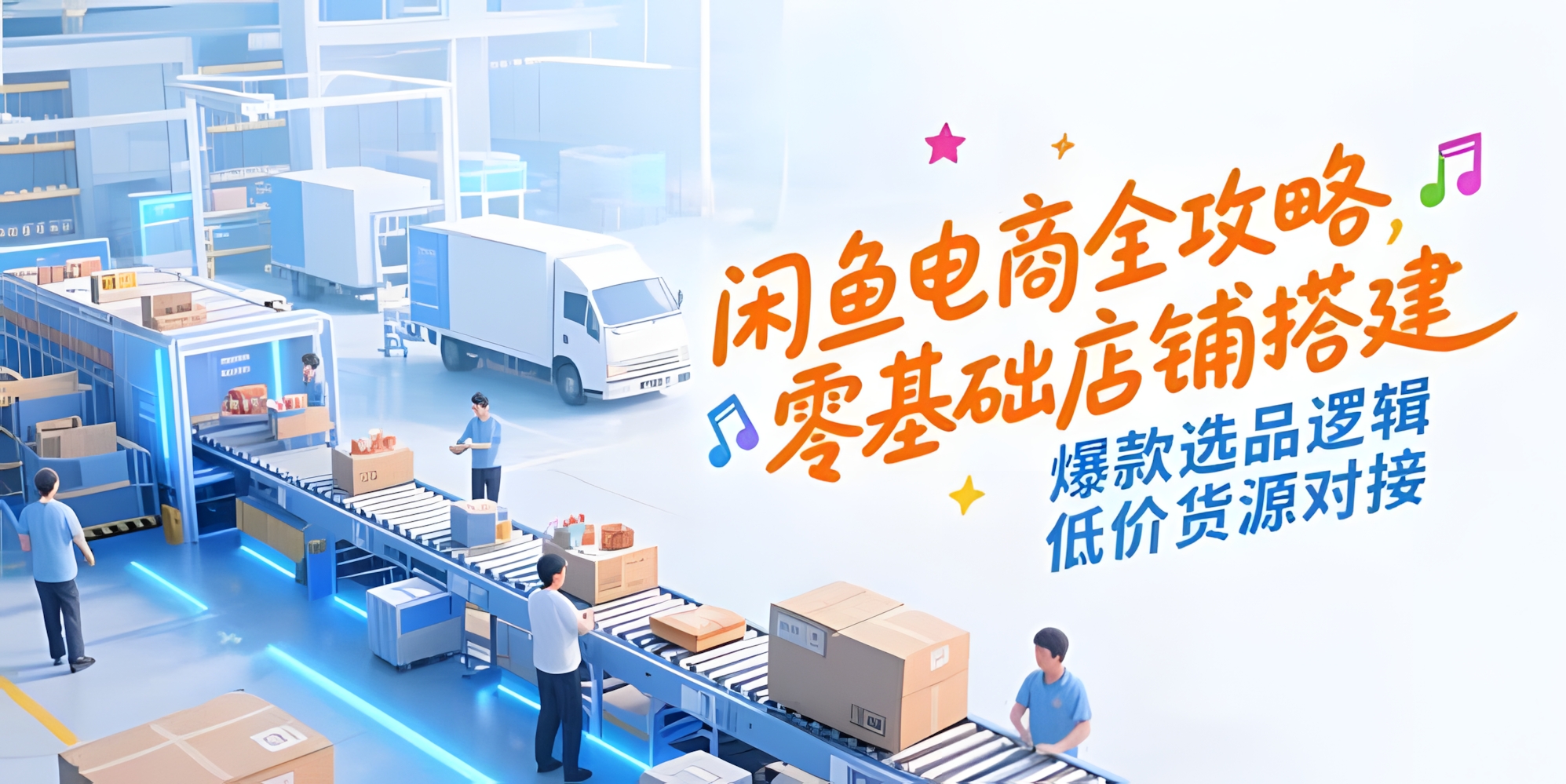闲鱼电商全攻略,零基础店铺搭建,爆款选品逻辑,低价货源对接