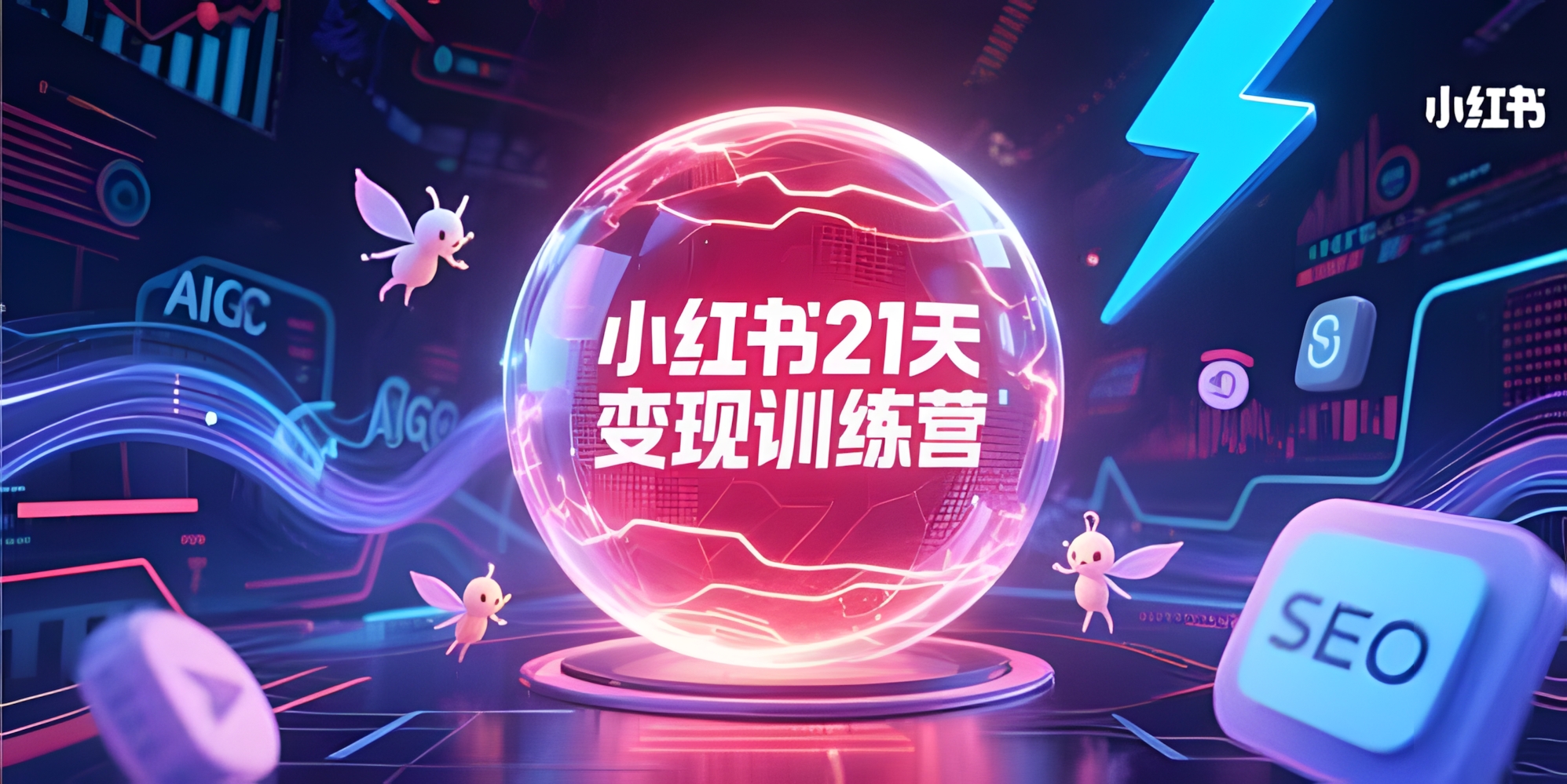小红书21天变现训练营,AIGC工具高效应用,SEO优化核心技巧
