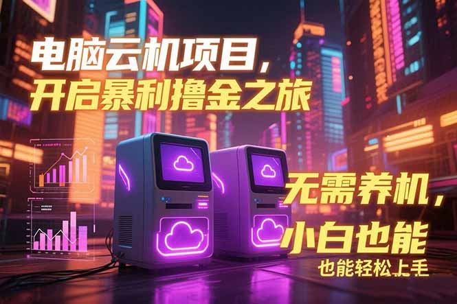 电脑云机项目 暴力撸金玩法 不需要养机 配置没有要求