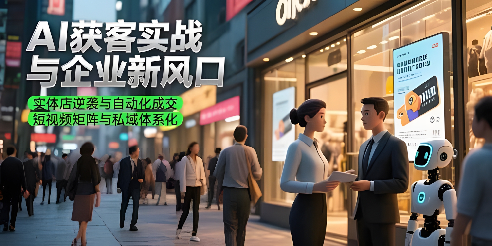 AI获客实战与企业新风口,实体店逆袭与自动化成交 短视频矩阵与私域体系化