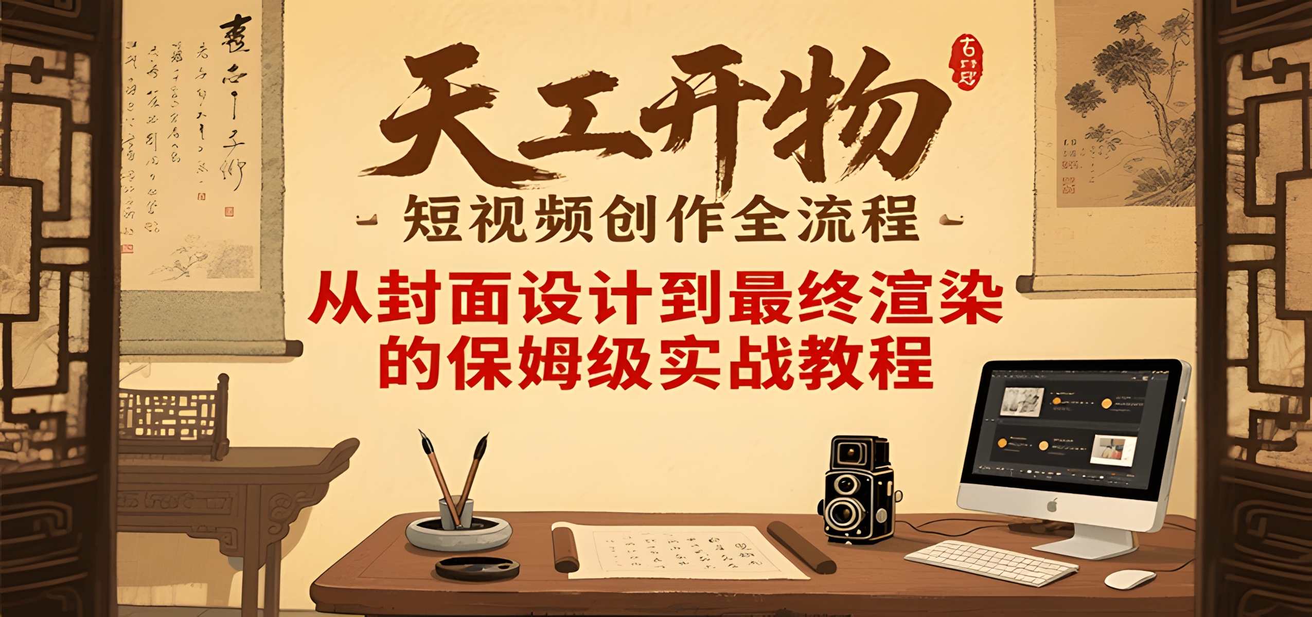 天工开物短视频创作全流程,从封面设计到最终渲染的保姆级实战教程