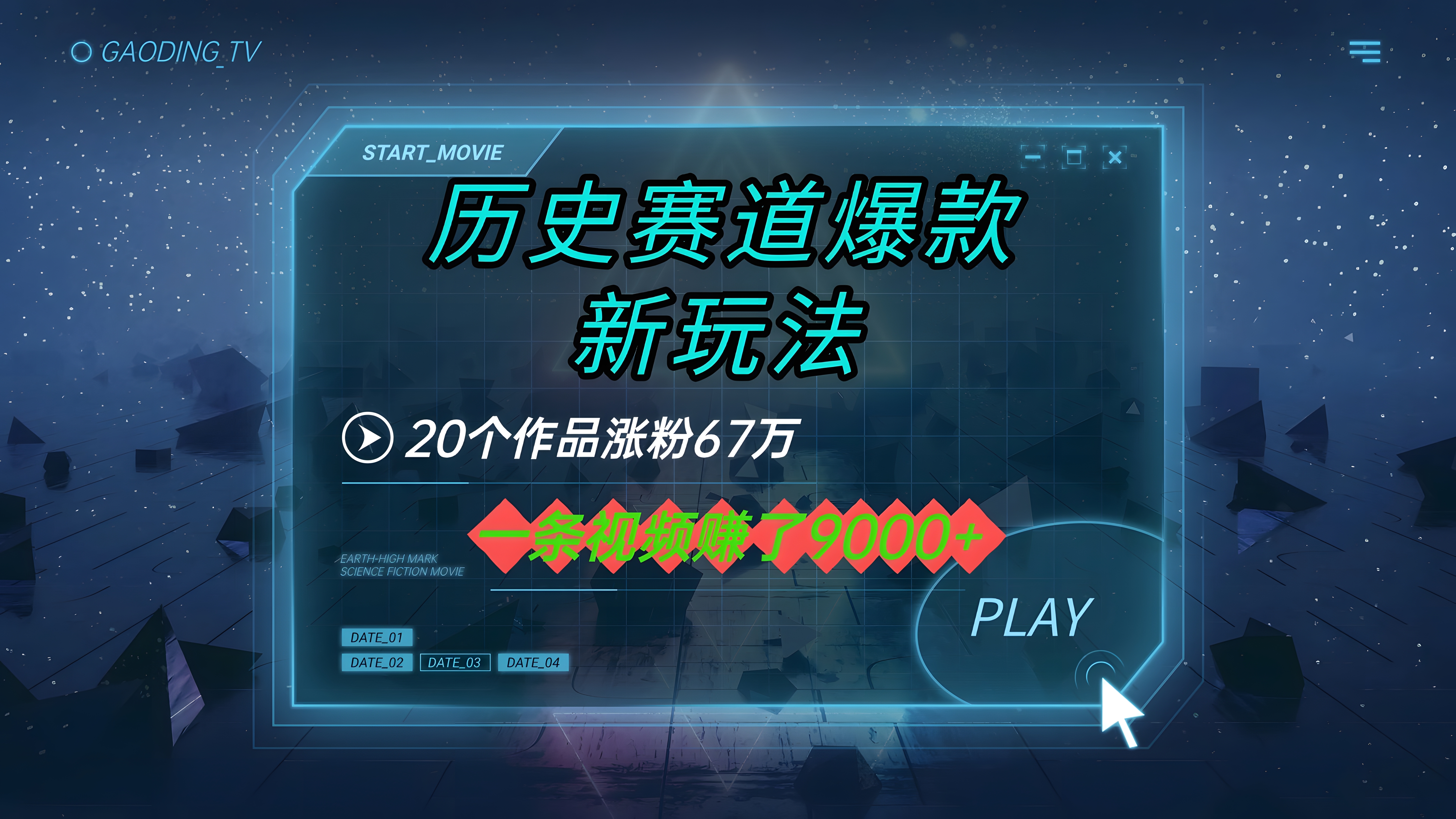 20个作品涨粉67万,一条视频赚了9000+,历史赛道爆款新玩法