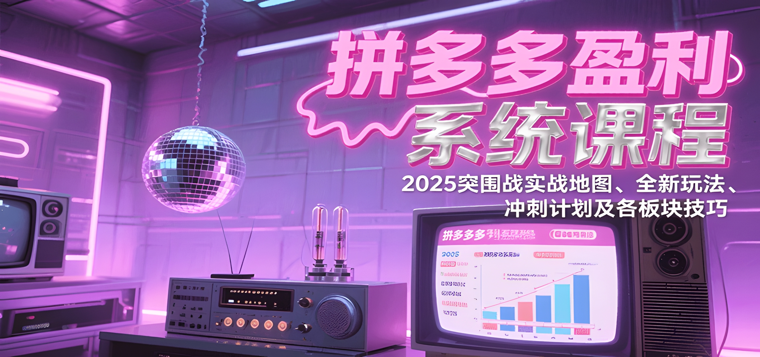 拼多多盈利系统课程:2025突围战实战地图、全新玩法、冲刺计划及各板块技巧