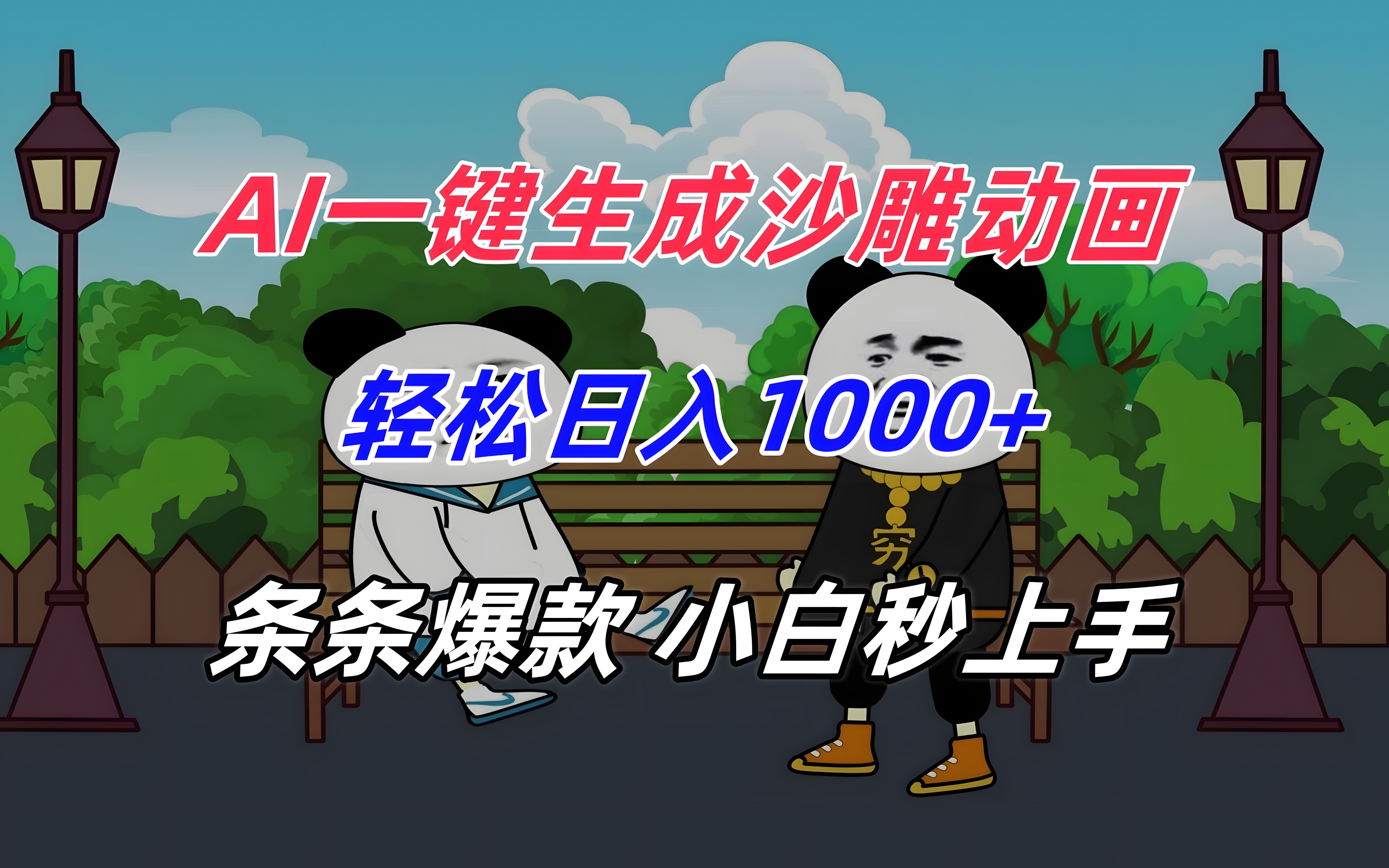 AI一键生成沙雕动画,轻松日入1000+,条条爆款,小白秒上手