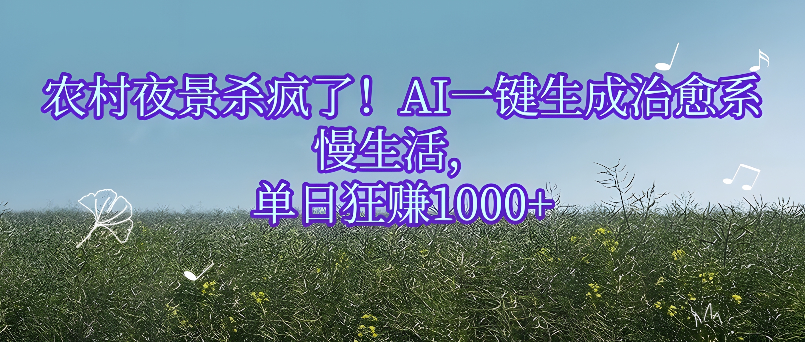 农村夜景杀疯了!AI一键生成治愈系慢生活,单日狂赚1000+