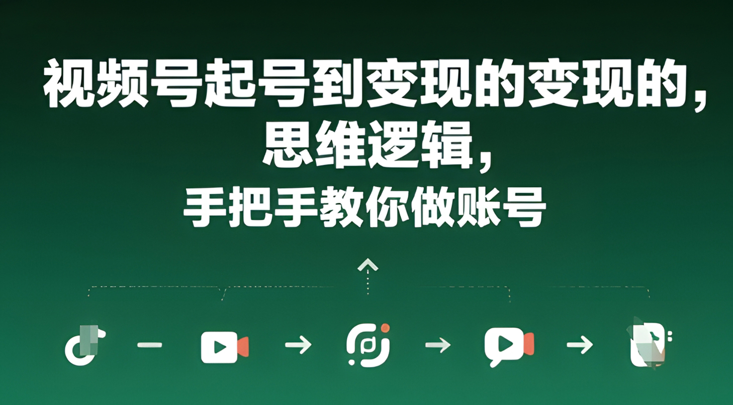 视频号起号到变现的思维逻辑,手把手教你做账号