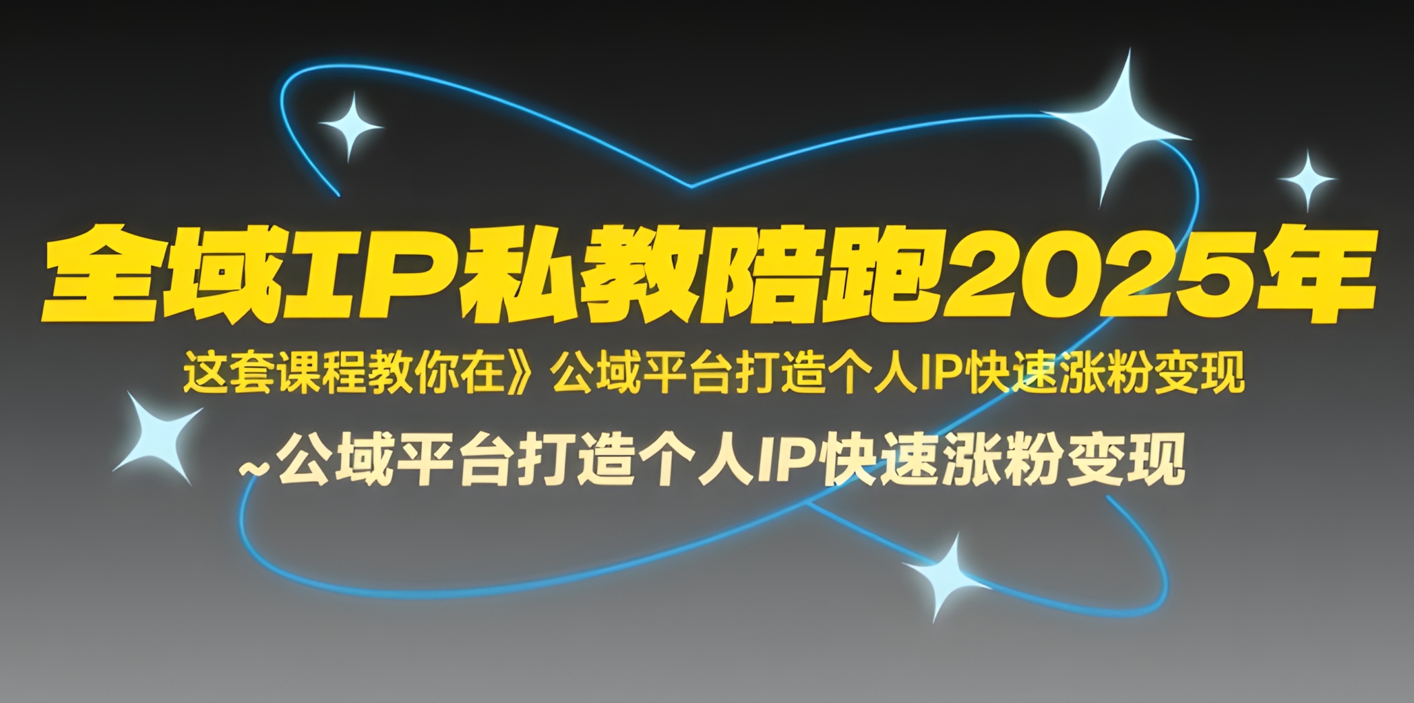 全域IP私教陪跑2025年,这套课程教你在公域平台打造个人IP快速涨粉变现