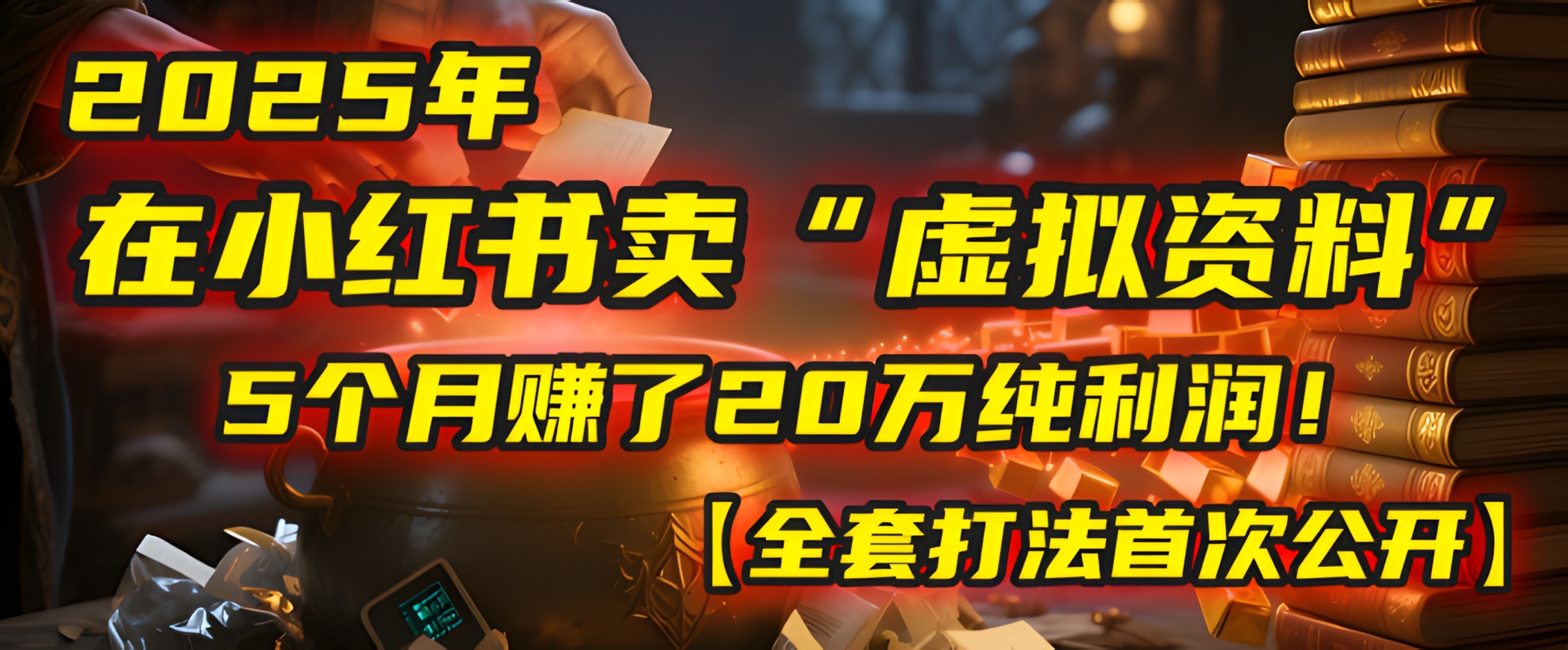 2025年在小红书卖“虚拟资料”,5个月赚了20万纯利润!【全套打法首次公开】