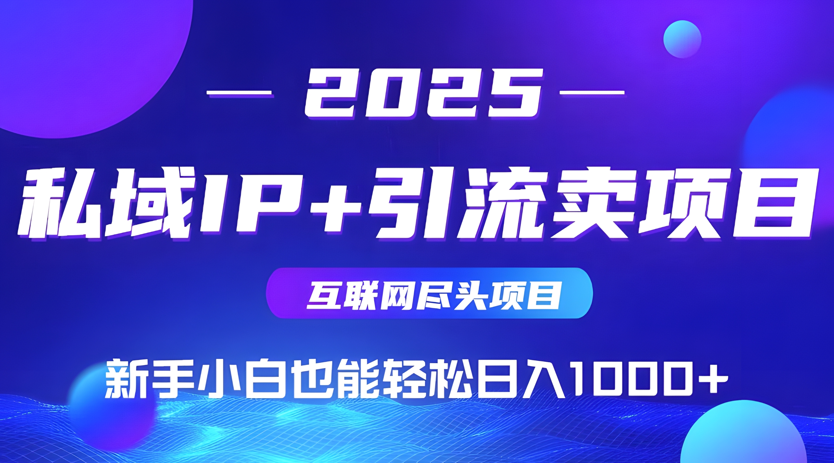 2025网创尽头项目,私域IP+引流,新手小白也能在家日入1000+