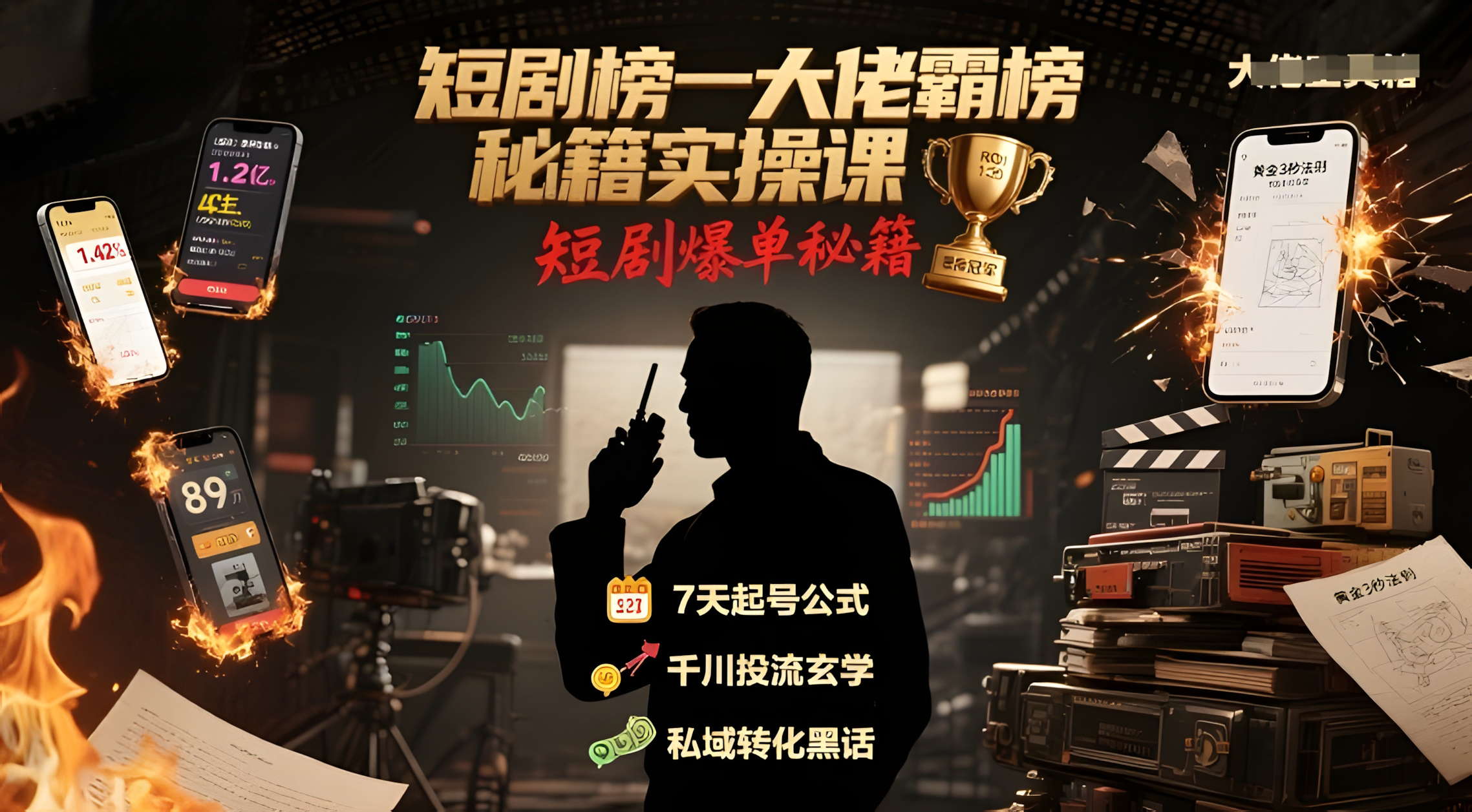 短剧榜一大佬霸榜秘籍实操课,短剧爆单秘籍
