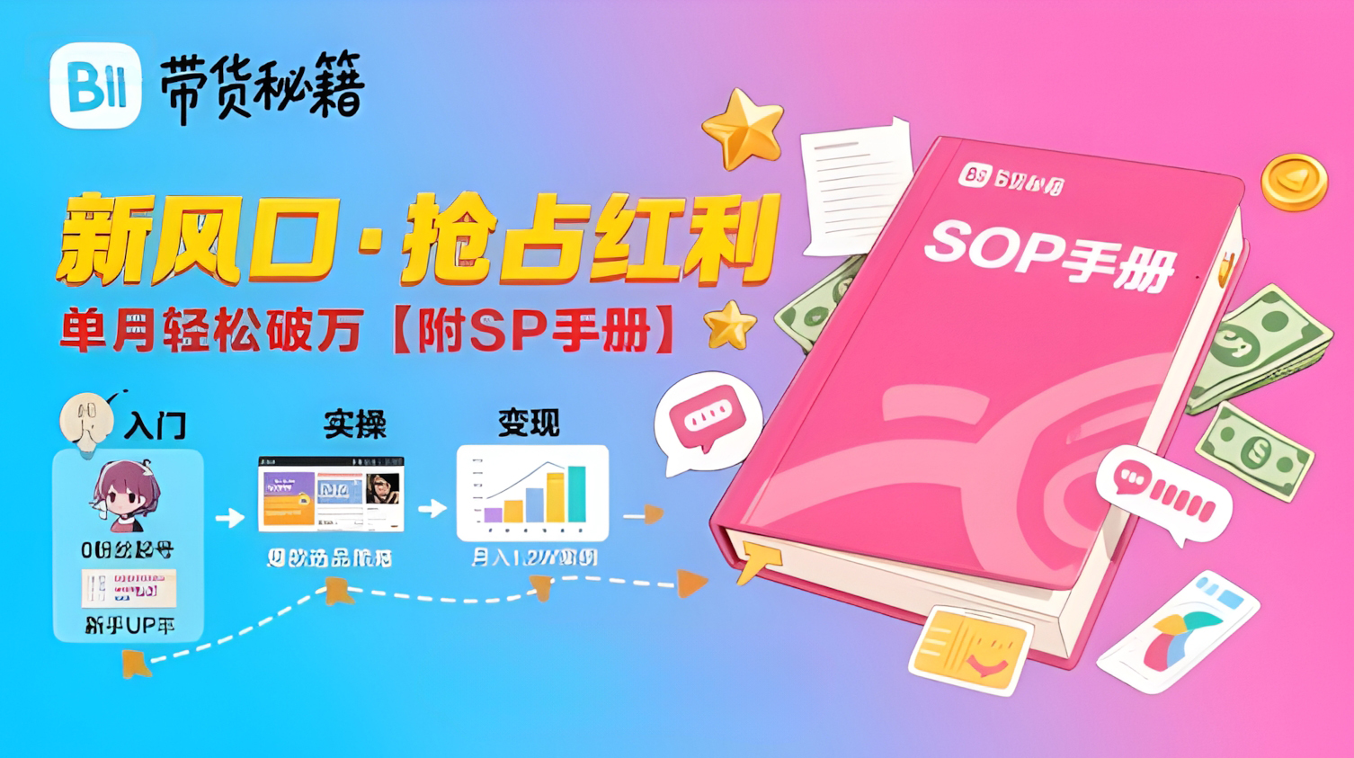 B站哔哩哔哩带货秘籍,新风口,抢占红利,单月轻松破万【附SOP手册】