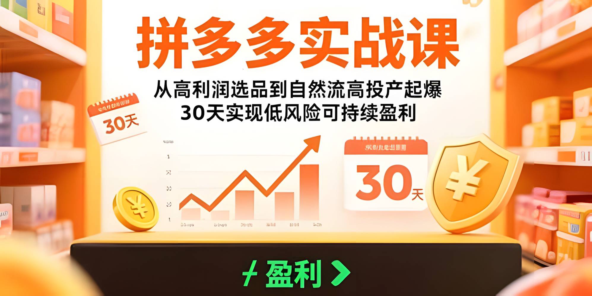 拼多多实战课:从高利润选品到自然流高投产起爆 30天实现低风险可持续盈利
