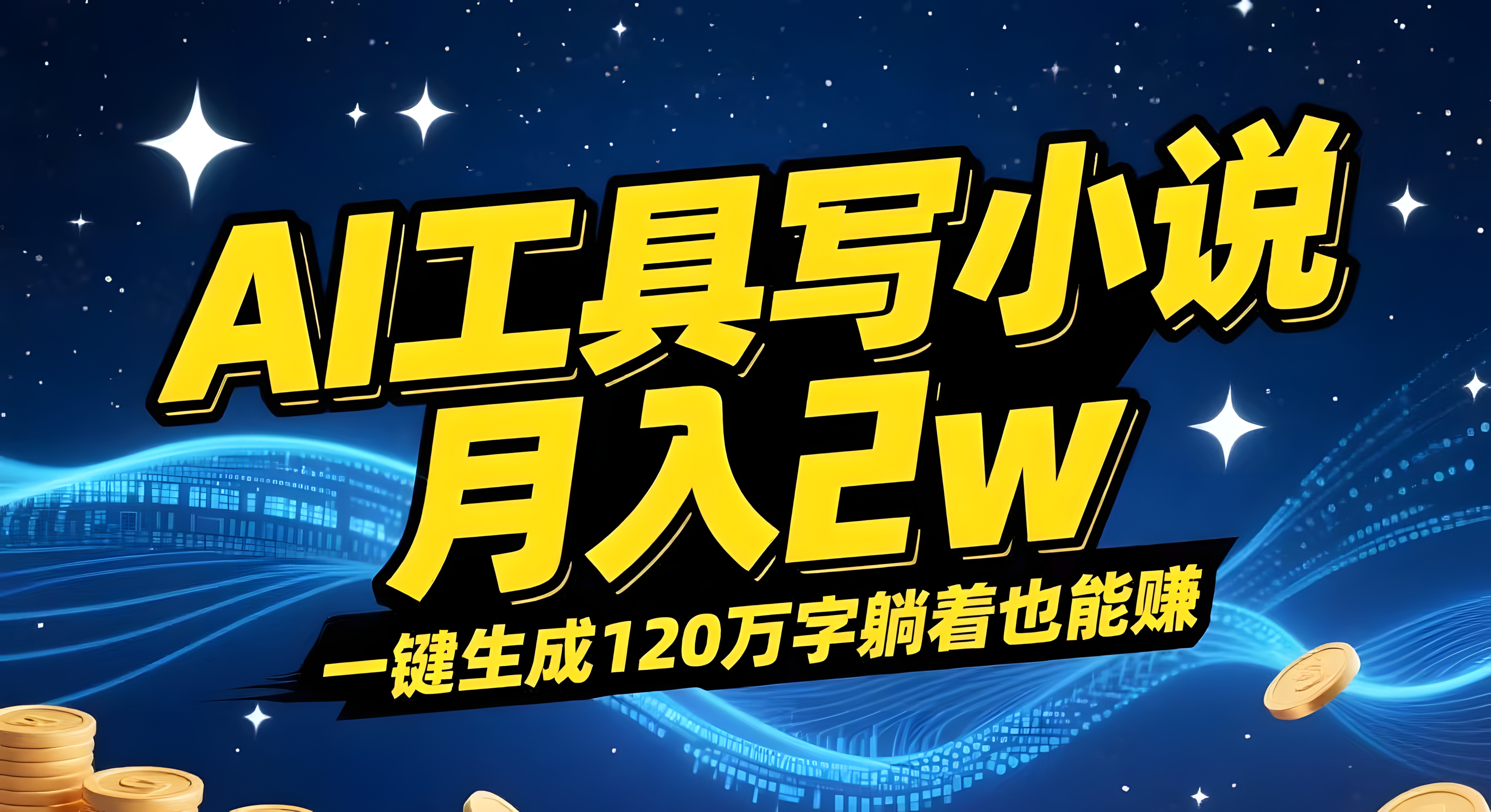 AI工具写小说,一键生成120万字,躺着也能赚,月入2w+