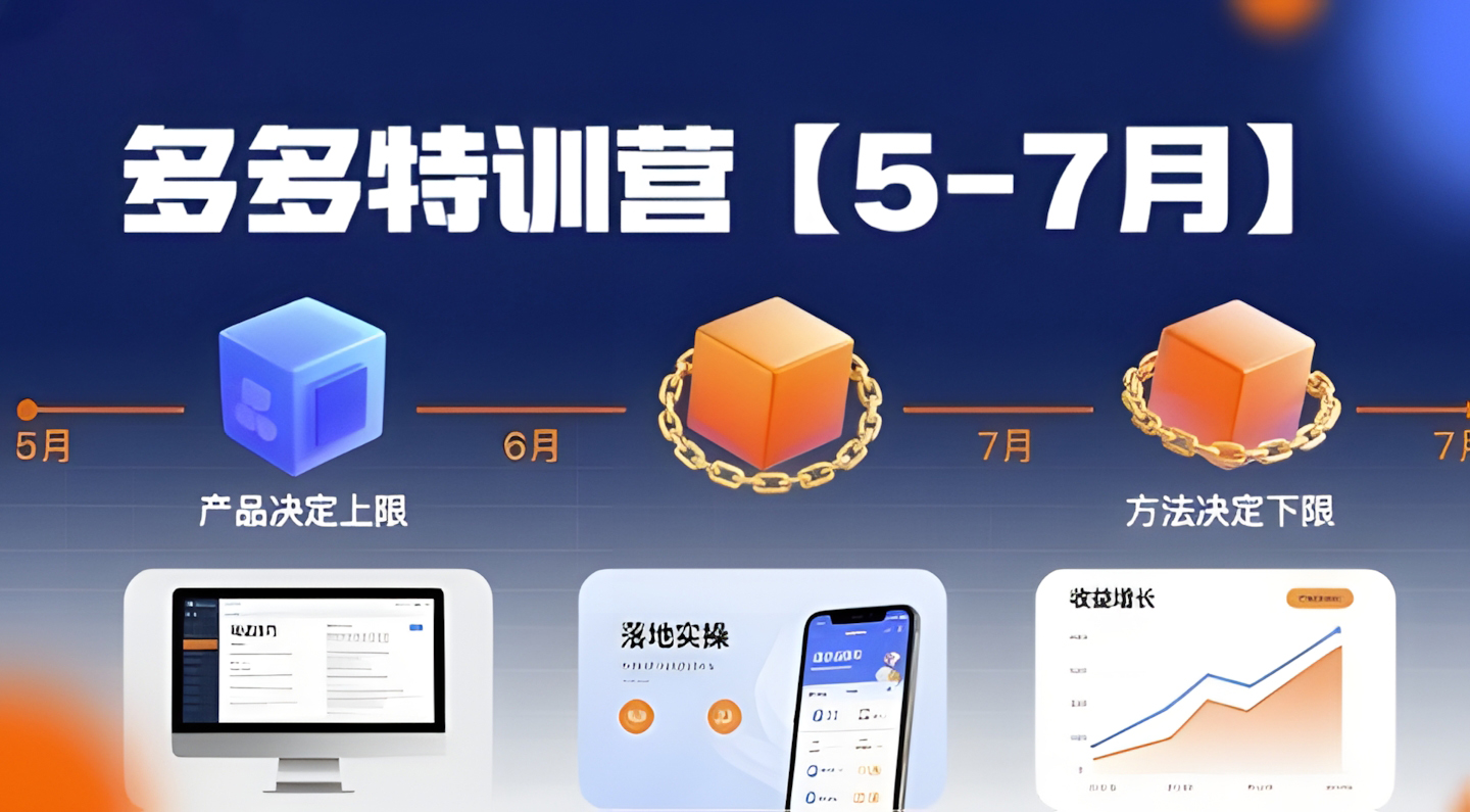 多多特训营【5-7月】产品决定上限,方法决定下限,各种玩法技巧落地实操