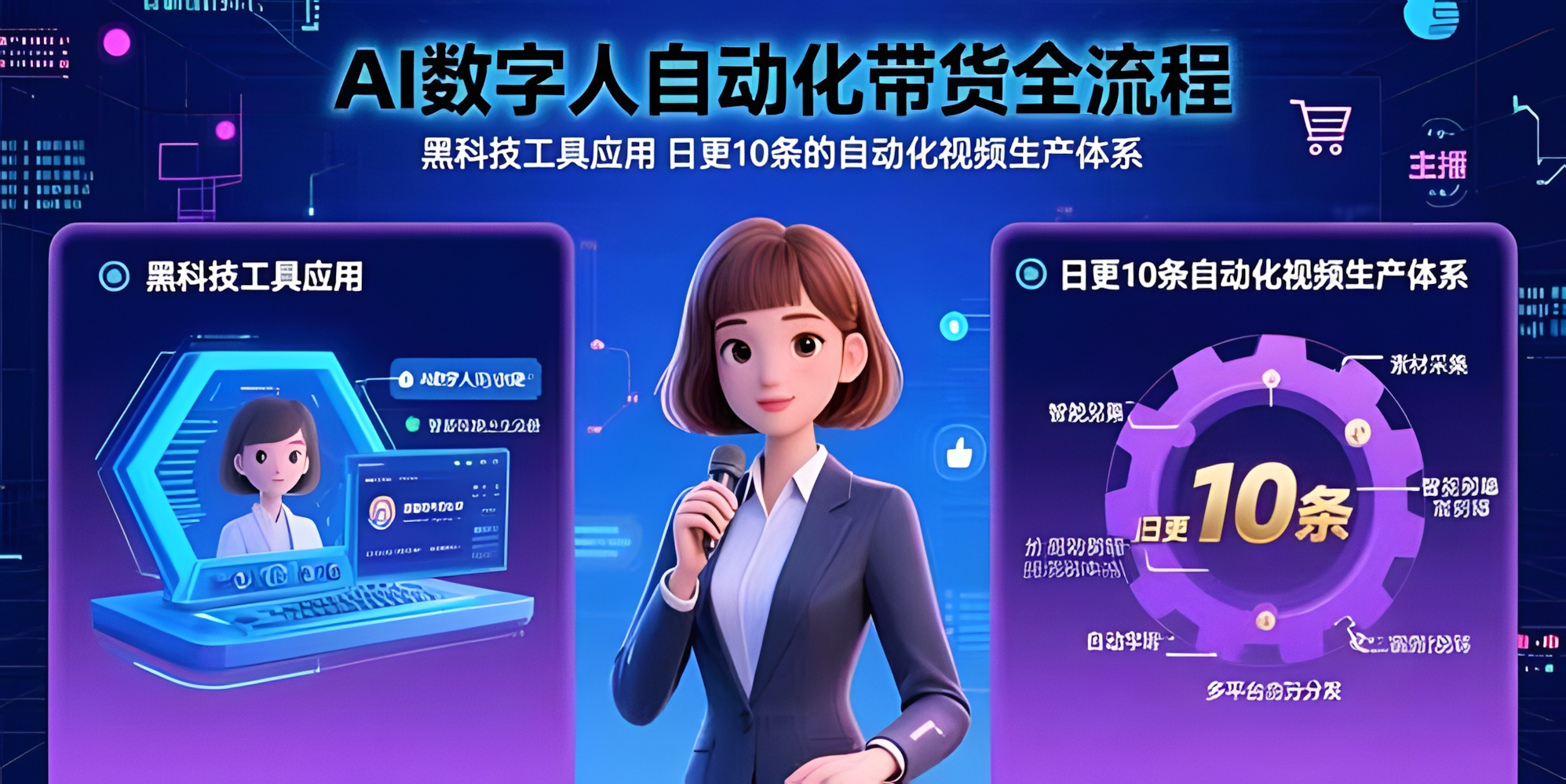AI数字人自动化带货全流程:黑科技工具应用,日更10条的自动化视频生产体系
