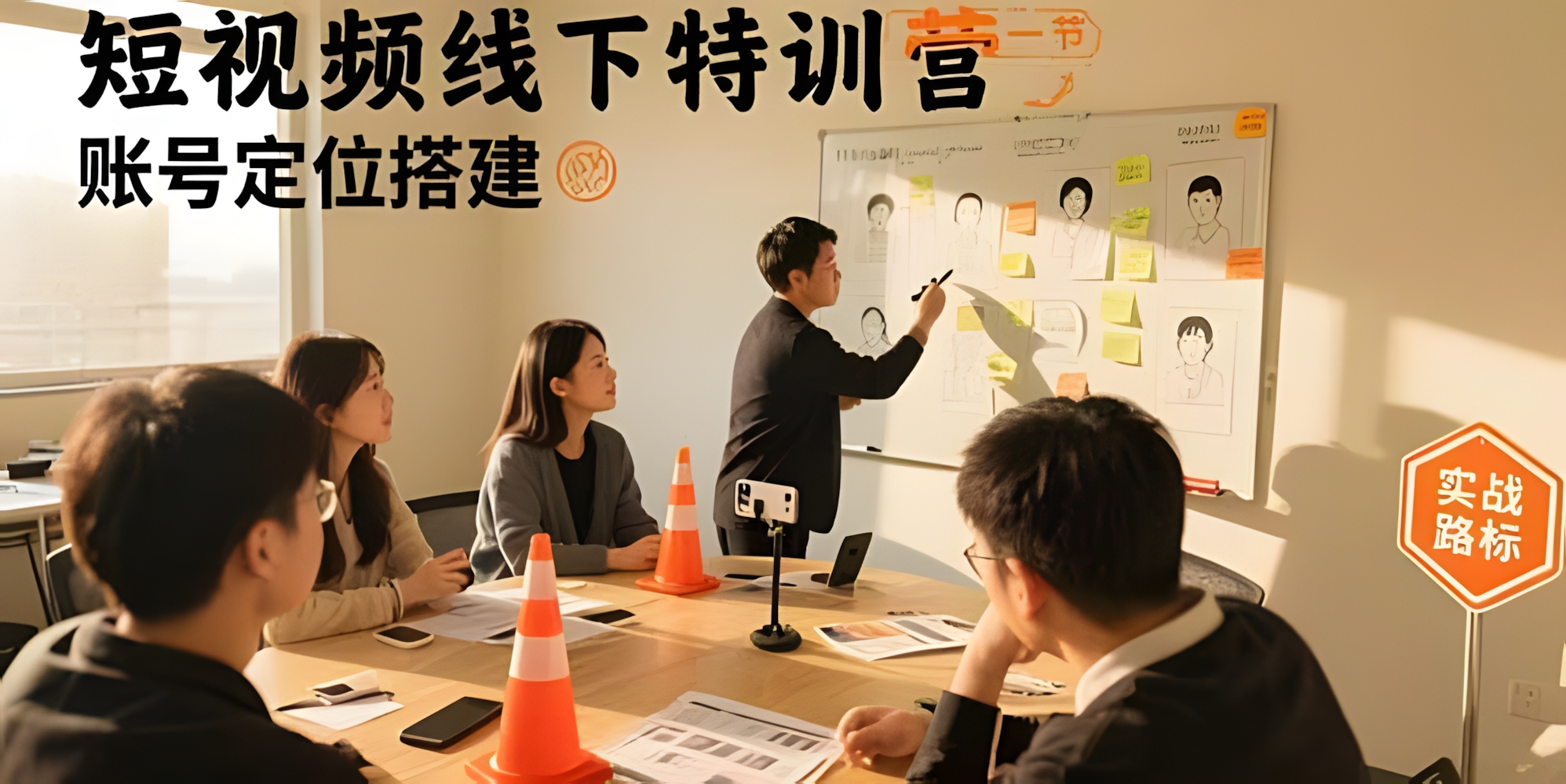 短视频线下特训营:账号定位搭建/口播号拍摄剪辑/直播间流量入口/变现实战