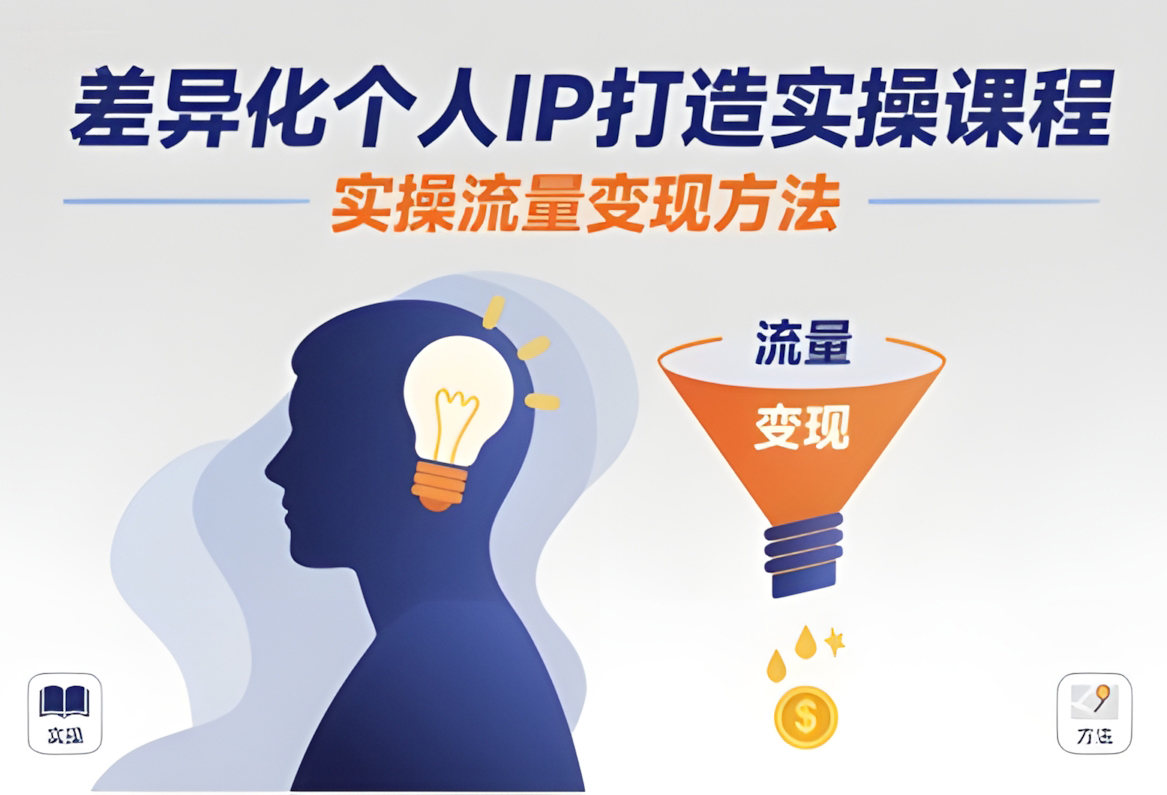 差异化个人IP打造实操课程,实操流量变现方法
